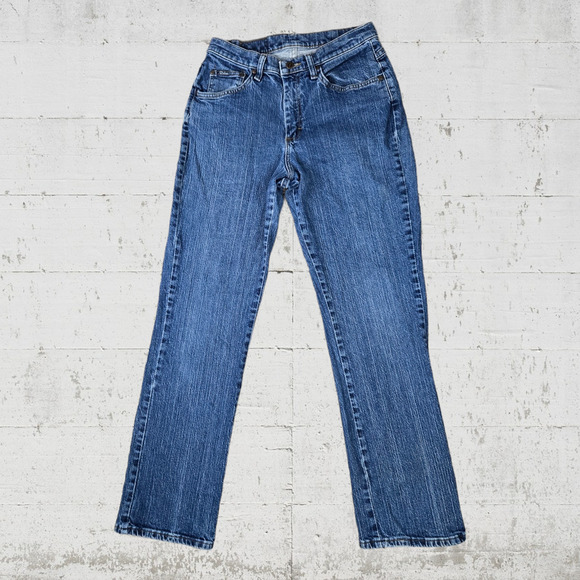 90s Vintage Riders Medium Wash Straight Leg High Waisted Mom Jeans Size 10 - Picture 1 of 7